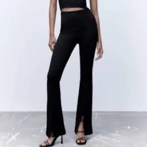 Zara Black Women's Split Leg Pants - Picture 1 of 6